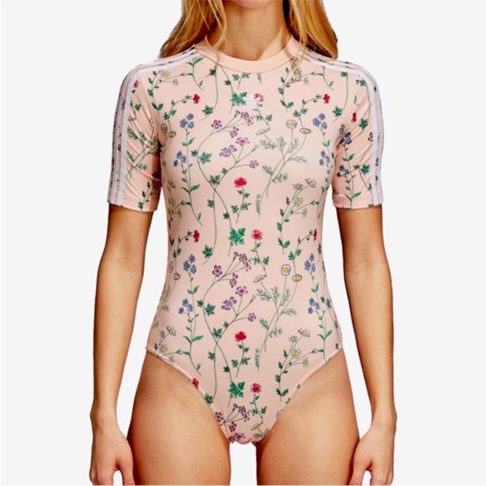 ADIDAS Light Pink Flower Print Bodysuit